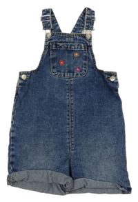 Modré rifľové na traké kraťasy s kvietkami George