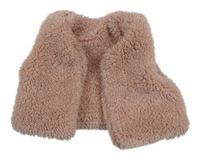 Ružová chlpatá vesta Shein