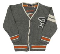 Sivý prepínaci sveter s písmenem WE