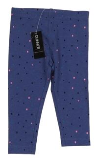 Nové - Tmavomodré puntíkaté legíny Dunnes