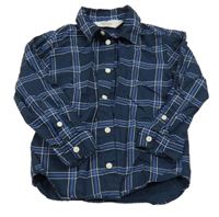 Tmavomodro-bílo-modrá kostkovaná košile H&M