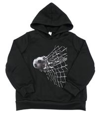 Čierna mikina s loptou s kapucňou Shein