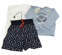 Nové - 2set - Svetlomodrá mikina s kormidlem + kraťasy s kotvami