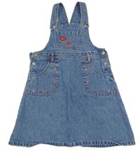 Modré rifľové na traké šaty s kvietkami