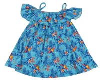 Modrá vzorovaná tunika s volánkem Next