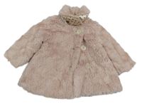 Pudrový kožešinový podšitý kabátek NUTMEG