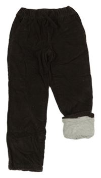 Kávové podšité cuff manšestráky C&A