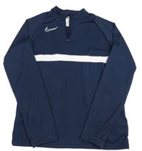 Tmavomodro-bílá funkční sportovní mikina s logem Nike