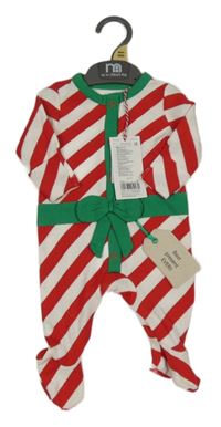 Nové - Bílo-červeno-zelený overal s vánočním motivem Mothercare