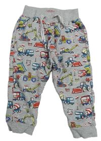 Sivé tepláky s autami Cath