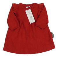 Nové - Červené svetrové šaty s volánikmi F&F