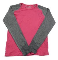 Fuchsiovo-sivé funkčné tričko Pocopiano