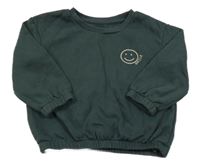 Tmavozelená mikina so smajlíkom