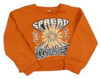 Oranžová oversize mikina s kvietkami Name it