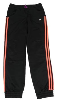 Černé sportovní kalhoty s proužky Adidas