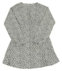 Bielo-čierne kvietkovane šaty Zara