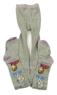 Šedo-růžové punčocháče s Frozen Disney 