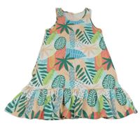 Farebné vzorované bavlnené šaty s listami