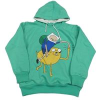 Zelená mikina s potlačou a kapucňou