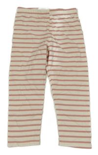 Smetanovo-ružové pruhované legíny H&M