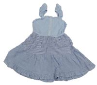 Modro-biele pruhované plátenné šaty Primark