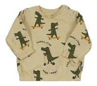 Smetanová mikina s dinosaury F&F