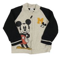 Béžovo-černá propínací mikina s Mickeym Disney
