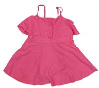 Růžové jednodílné plavky se sukní