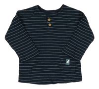 Tmavomodro-světlemodré pruhované triko s knoflíčky George