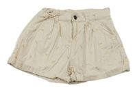 Pudrové plátenné kraťasy s lístky Gemo