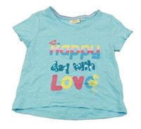 Svetlomodré bodkované tričko s nápisom Kids