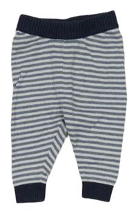 Světlemodro-bílé pruhované úpletové kalhoty George 