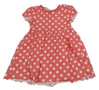 Korálové bavlnené šaty s bodkami Topomini