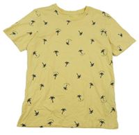 Žlté tričko s palmami Jack & Jones