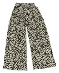 Béžovo-čierne vzorované culottes nohavice Zara