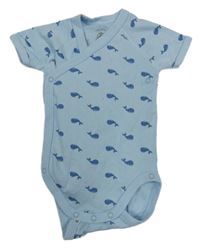 Svetlomodré zavinovací body s velrybami Petit Bateau