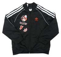 Černá propínací sportovní mikina s Mickeym Adidas