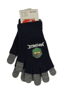 Nové - Tmavomodro-šedé pletené prstové rukavice Ninjago H&M