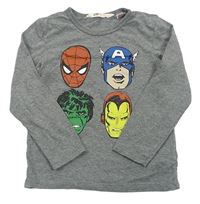 Sivé melírované tričko s Avengers zn. H&M