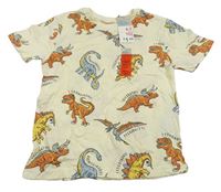Smetanové tričko s dinosaury PRIMARK