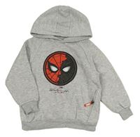 Šedá melírovaná mikina se Spider-manem a kapucí PRIMARK