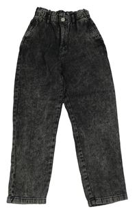 Černé plísňové paper bag relaxed waist fit rifle H&M