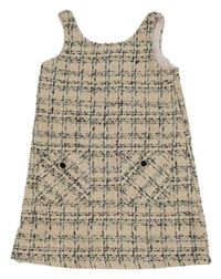 Světlepudrovo/růžovo-čierne kockované vzorované šaty zn. RIVER ISLAND