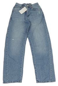 Nové - modré šisované baggy fit rifle s prošoupáním ZARA