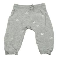 Sivé melírované turecké tepláky so srdiečkami H&M