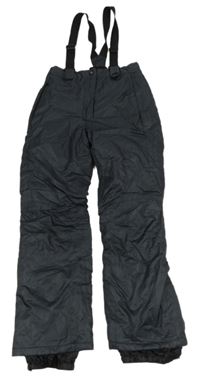 Tmavošedé šusťákové funkční zimní oteplovačky s odepínacími kšandami crivit