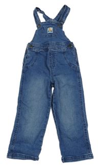 Modré rifľové na traké nohavice s nášivkou lupilu