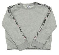 Sivá melírovaná mikina so vzorovaným pruhom energetics