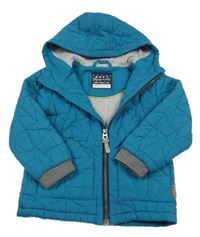 Modrozelená šusťáková zateplená bunda s kapucí Next