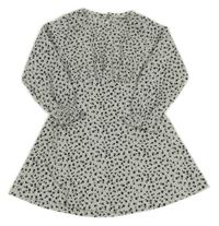 Bielo-čierne vzorované šaty s kvietkami ZARA